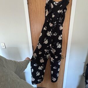 Floral Black Jumpsuit